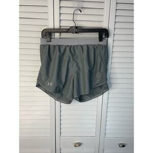 Under Armour light gray loose lined running shorts drawstring women's size small